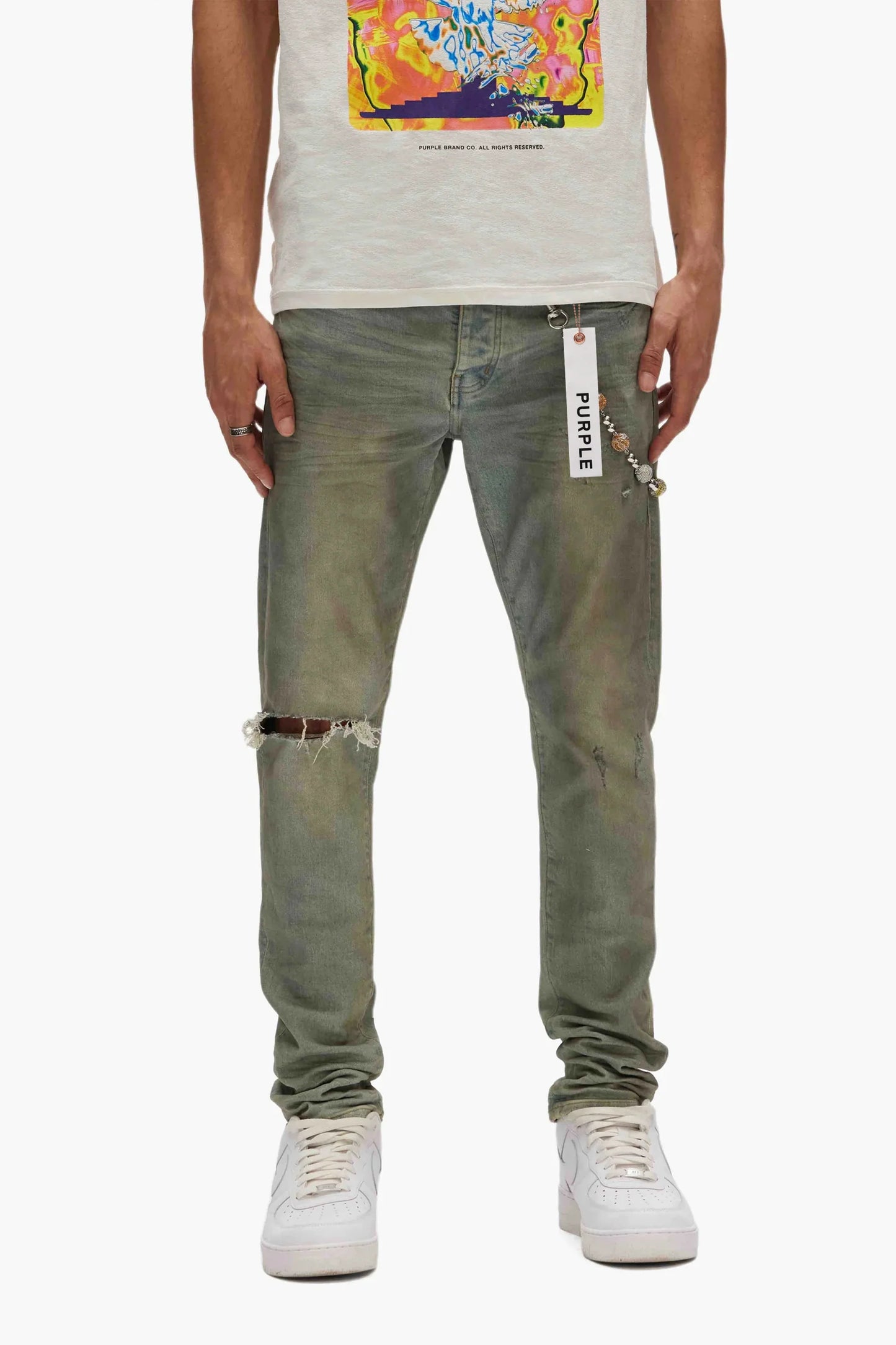 PURPLE Light Dirty Wax JEANS -P001-LDW