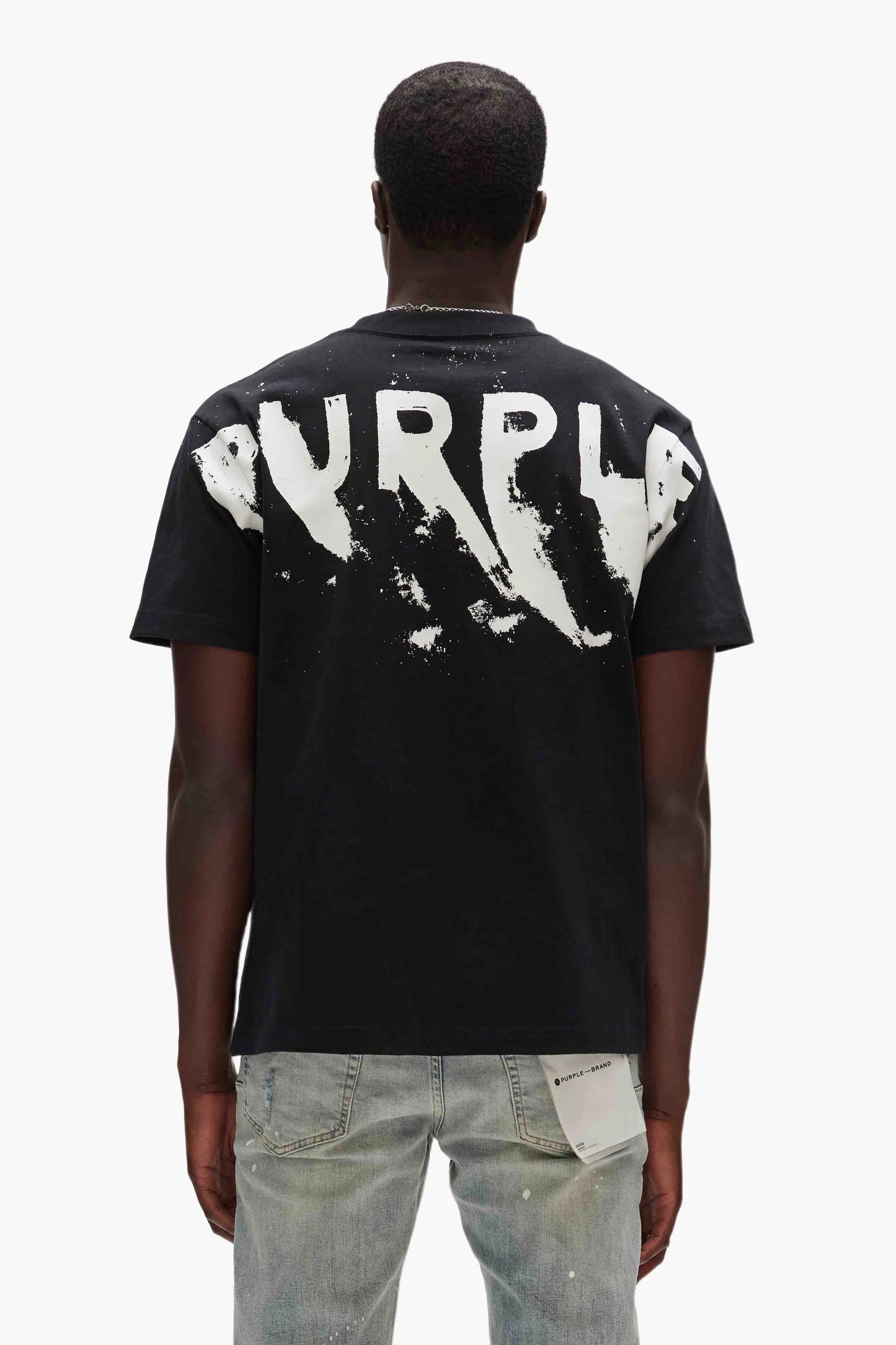 PURPLE Painted Wordmark Tee -P117-HJBB423
