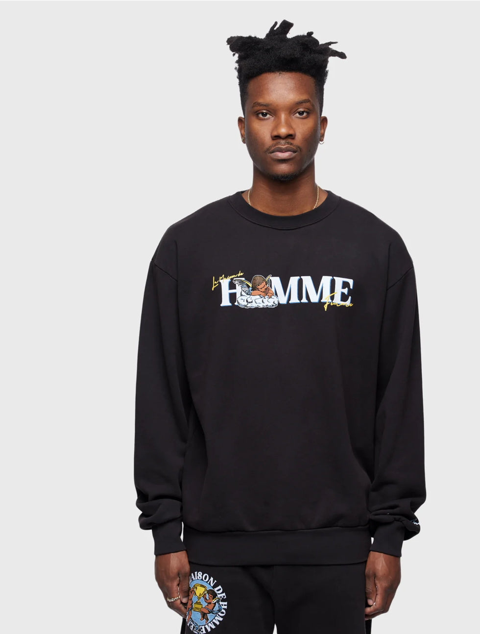 HOMME_FEMME-MAISON ANGELS CREWNECK CHARCOAL