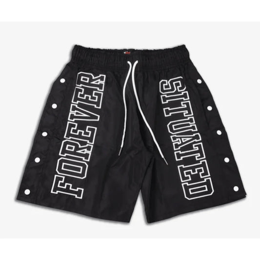 Forever Situated 'Nylon Track Shorts Black'