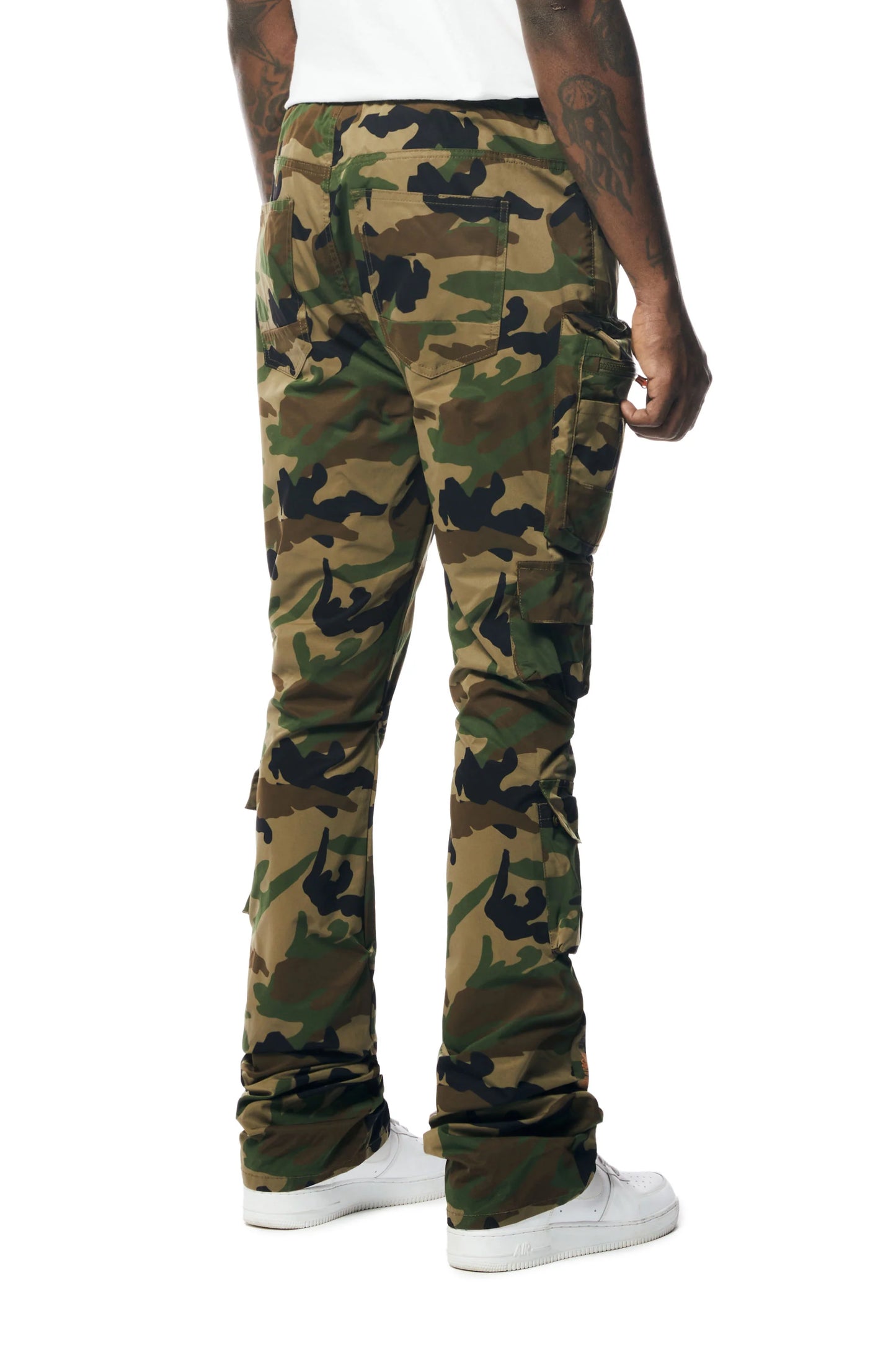 Stacked Windbreaker Utility Pants - Wood Camo-WP23586