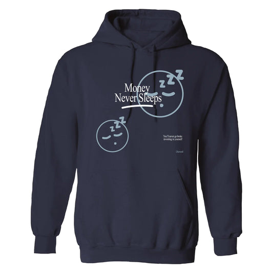 OUTRANK MONEY NEVER SLEEPS HOODIE - NAVY-OR2739H
