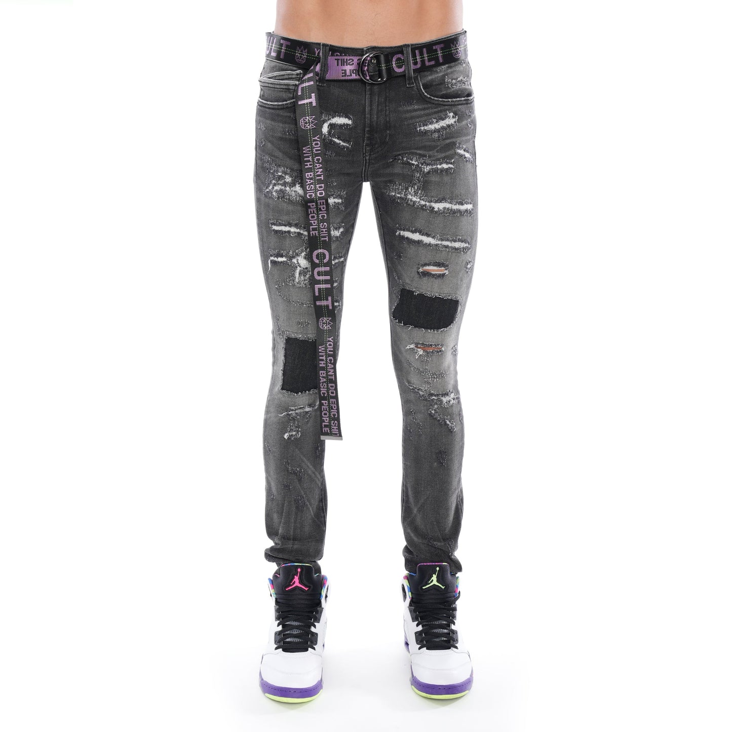 PUNK SUPER SKINNY BELTED STRETCH IN FREYA-623A6-SS1H