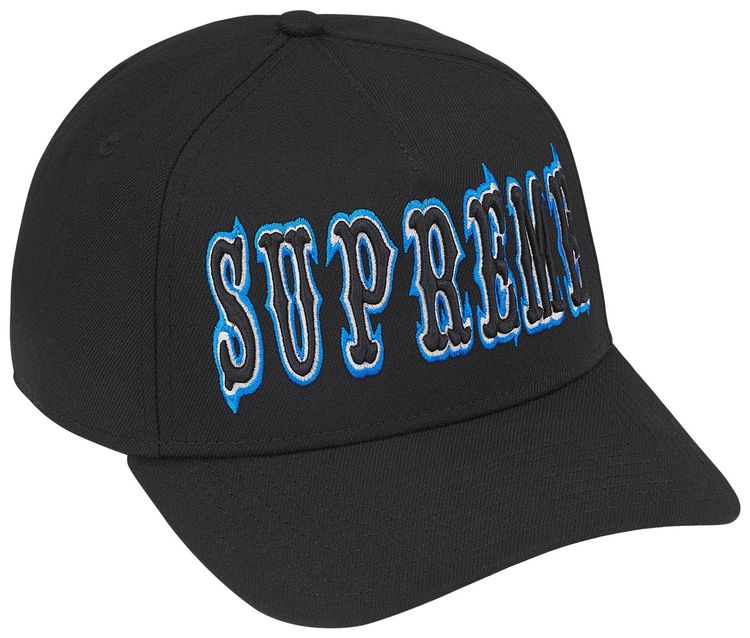 Supreme hat Gothic Outline Adjustable New Era 'Black'