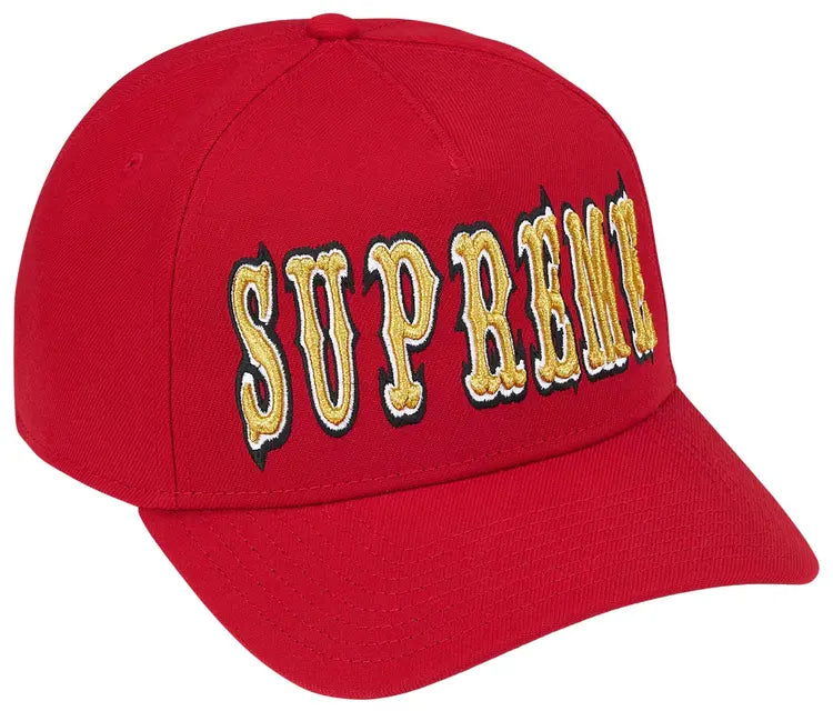 Supreme hat Gothic Outline Adjustable New Era 'Red'