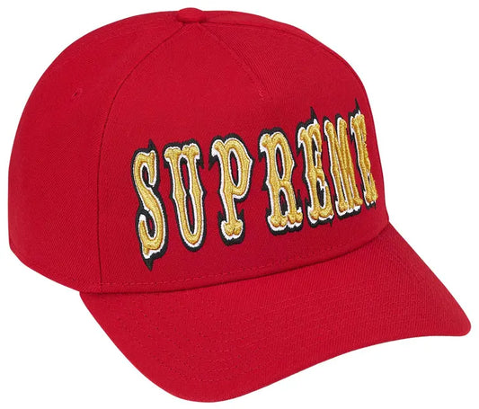 Supreme hat Gothic Outline Adjustable New Era 'Red'
