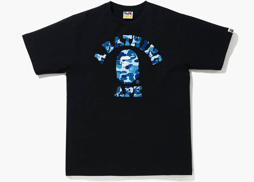 Bape Abc Camo College Tee Black / Blue (SS21)
