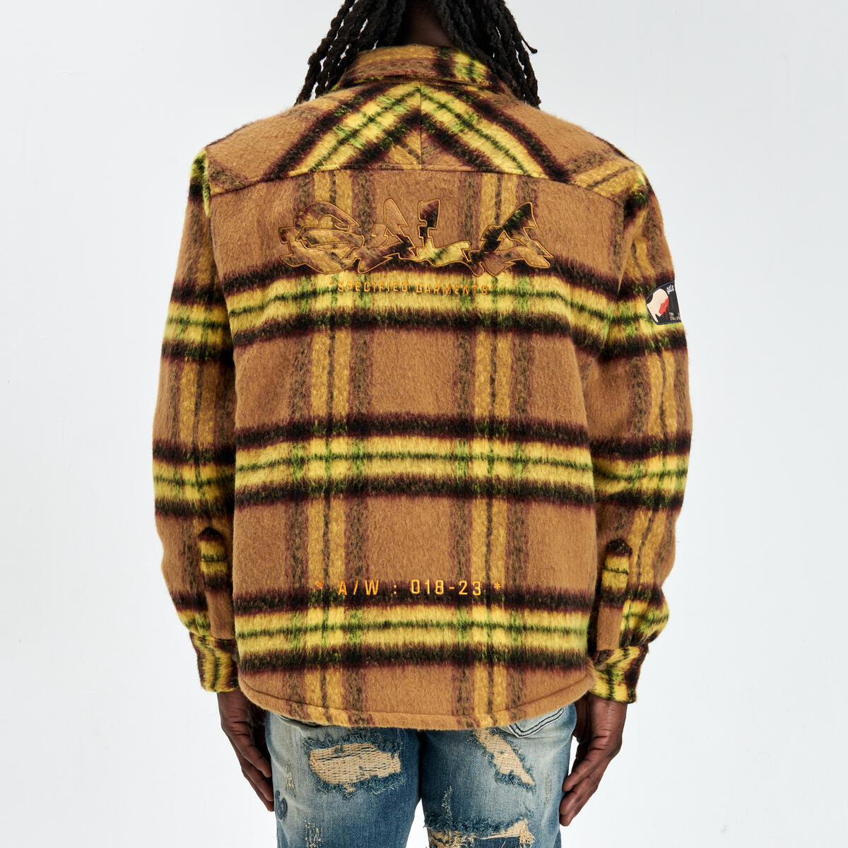 GALA-FURY FLEECE FLANNEL JACKET (RUST)-G-H-23-010