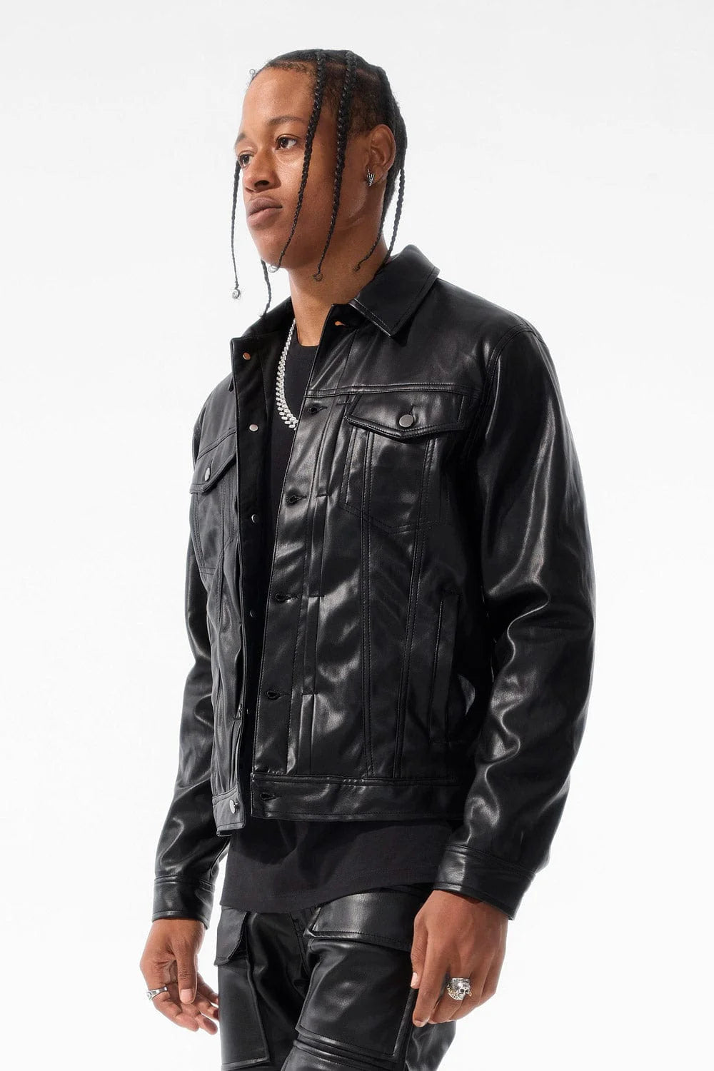 JORDAN CRAIG-ITHRILLER TRUCKER JACKET (BLACK)-JJ1218