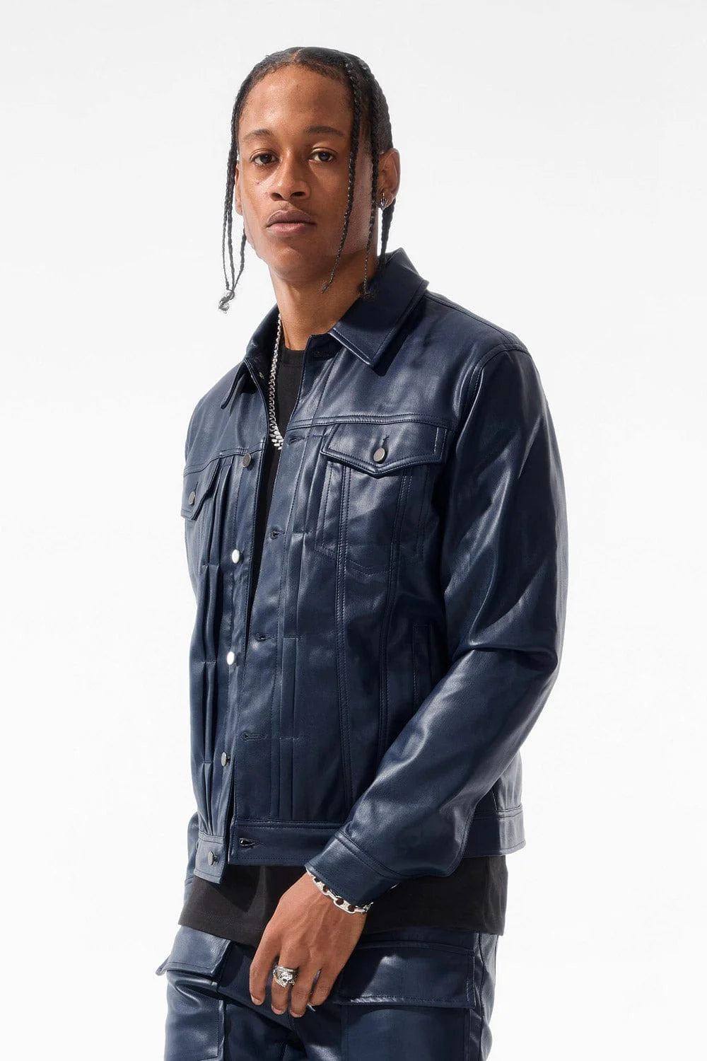 JORDAN CRAIG-ITHRILLER TRUCKER JACKET (midnight blue)-JJ1218