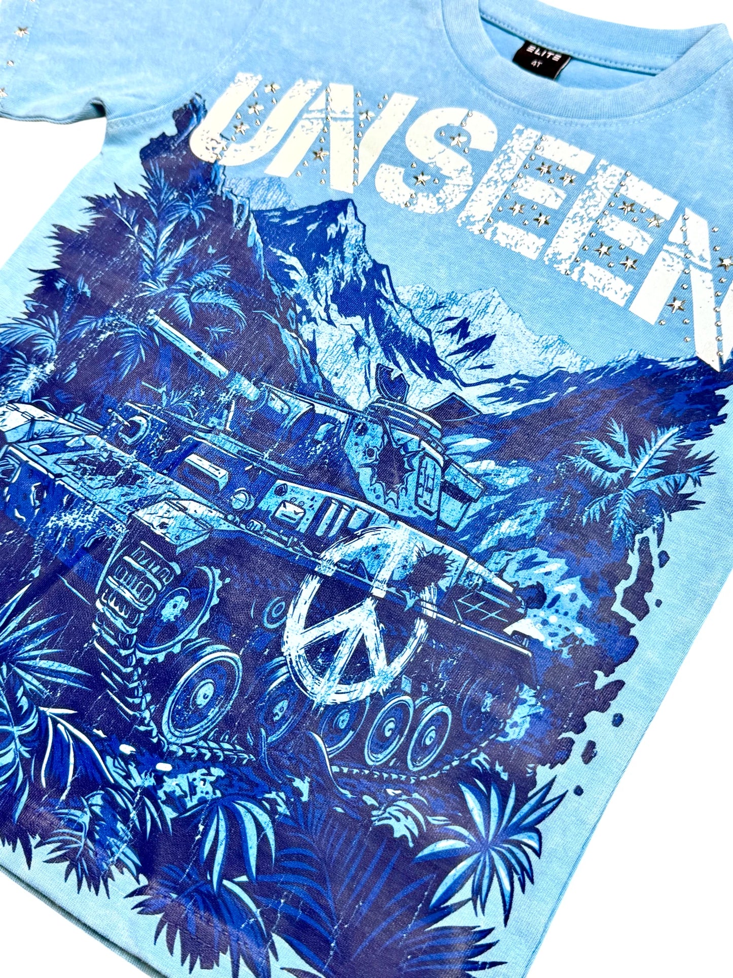 ELITE UNSEEN PREMIUM EMBELLISHED BLUE KIDS TEE
