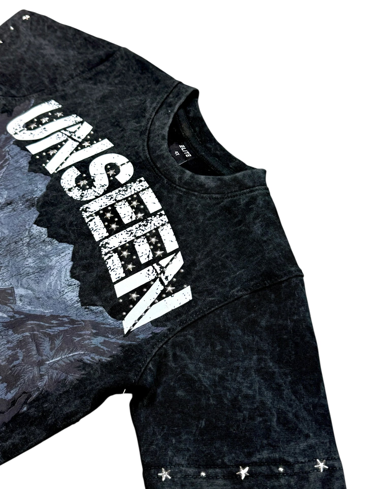 ELITE UNSEEN PREMIUM EMBELLISHED BLACK KIDS TEE