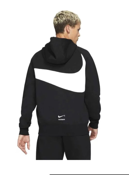 Men's Nike Black/White Sportswear Swoosh Tech Fleece Pullover Hoodie