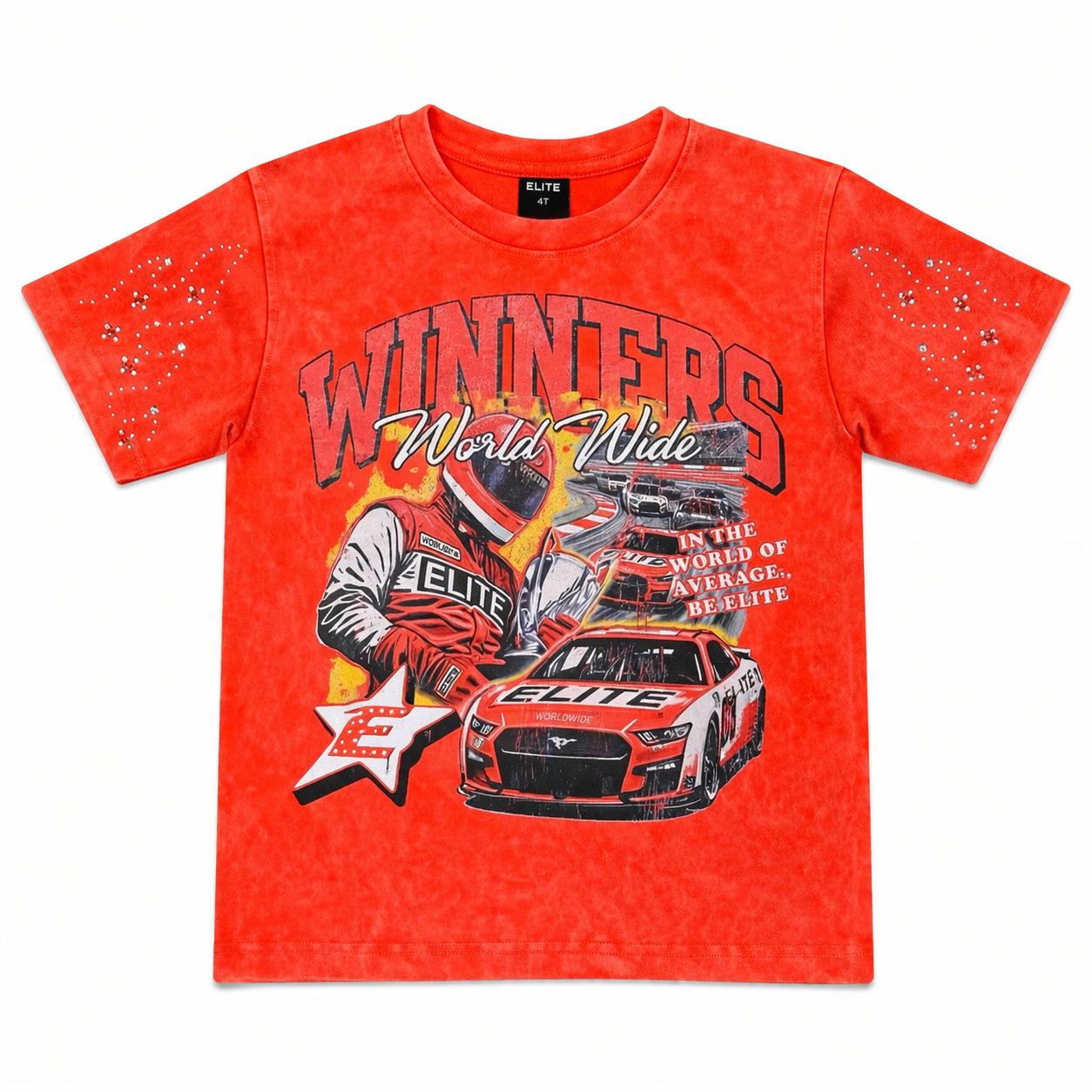 Elite WINNERS PREMIUM EMBELLISHED RED KIDS TEE