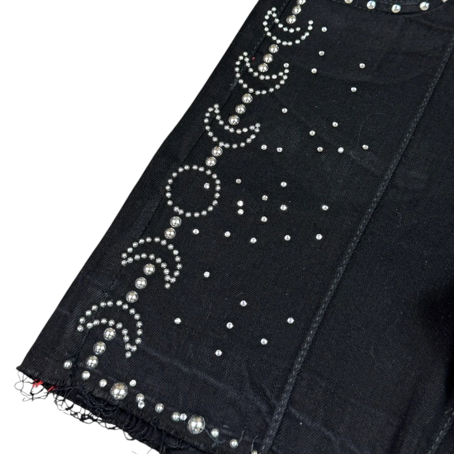ELITE JET BLACK MOON PHASE KIDS RHINESTONES DENIM SHORTS