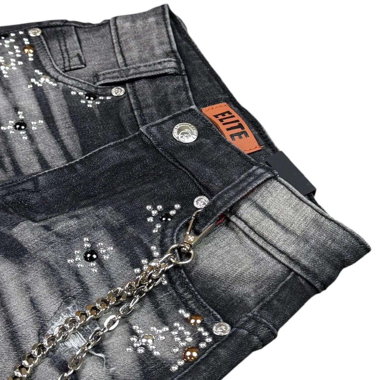 ELITE FADED BLACK WASHED KIDS DENIM SHORTS