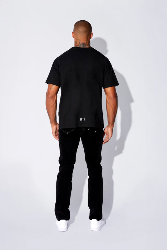RTA-SHORT SLEEVE TEE | BLACK WHITE OLD ENGLISH-MU23K621-T1786BKWRO