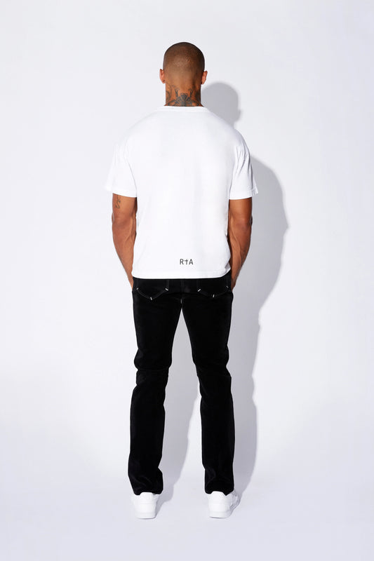 RTA-SHORT SLEEVE TEE | WHITE BLACK OLD ENGLISH-MU23K621-T1786BKWRO