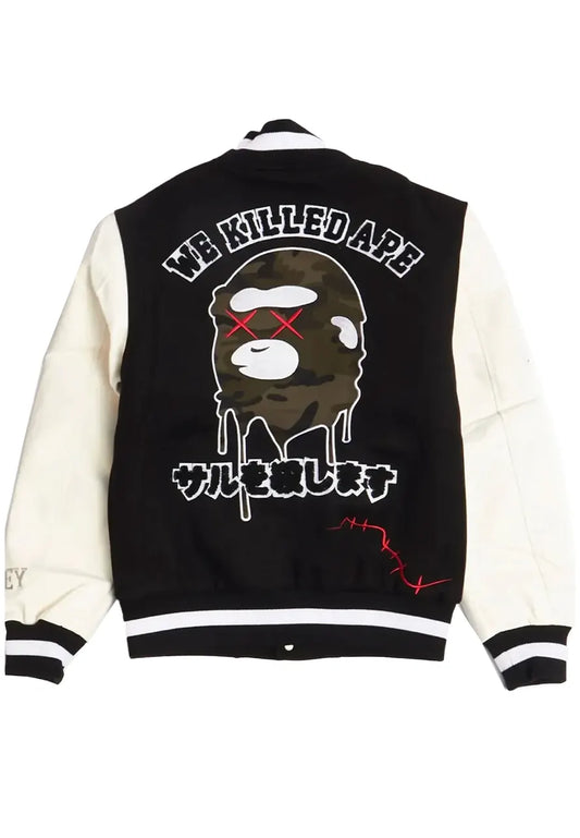 Robert Phillipe We Killed Ape Varsity Black Jacket-MJ ABP