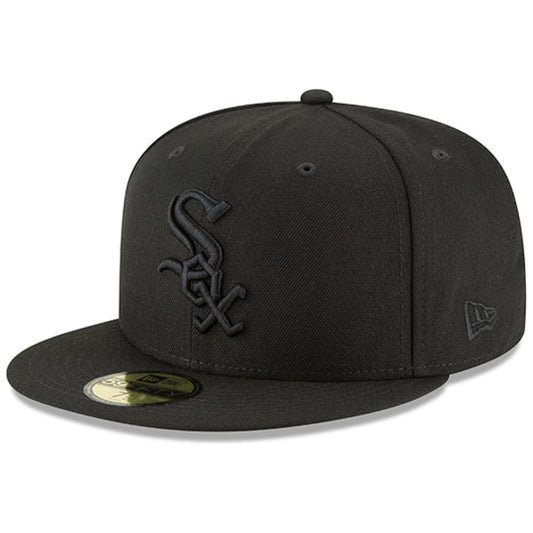 Men's Chicago White Sox New Era Black Primary Logo Basic 59FIFTY Fitted Hat