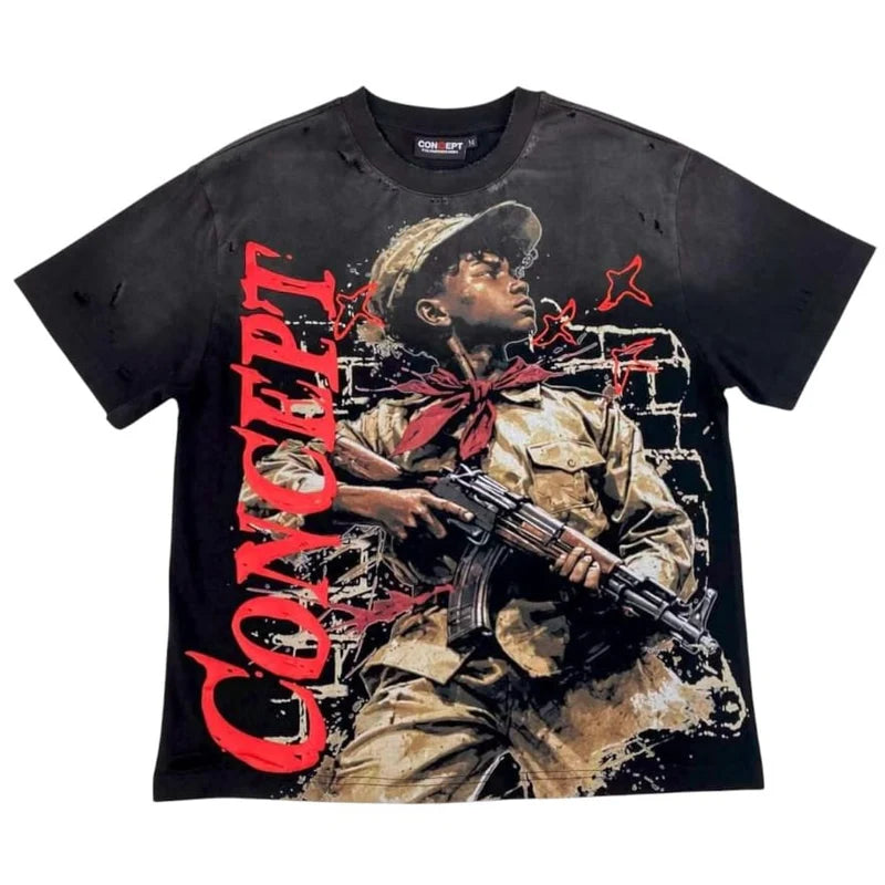 CONCEPT LA SOLDIER TEE (BLACK WASH)
