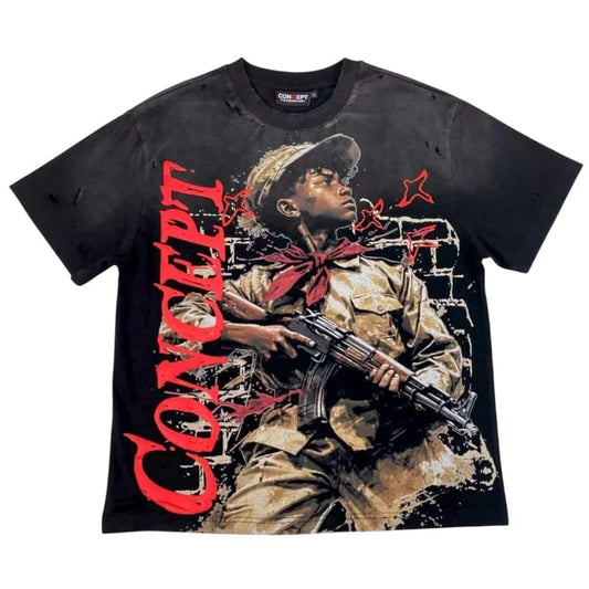 CONCEPT LA SOLDIER TEE (BLACK WASH)
