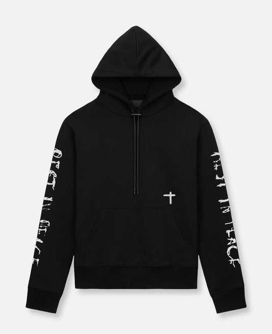 RTA-DION HOODIE | BLACK REST IN PEACE-MH24k628