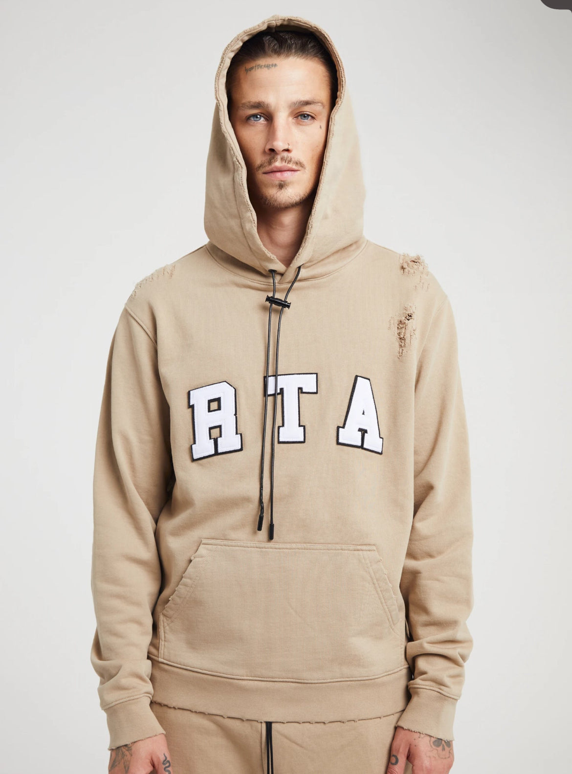 RTA-MARKUS HOODIE | NUDE COLLEGIATE