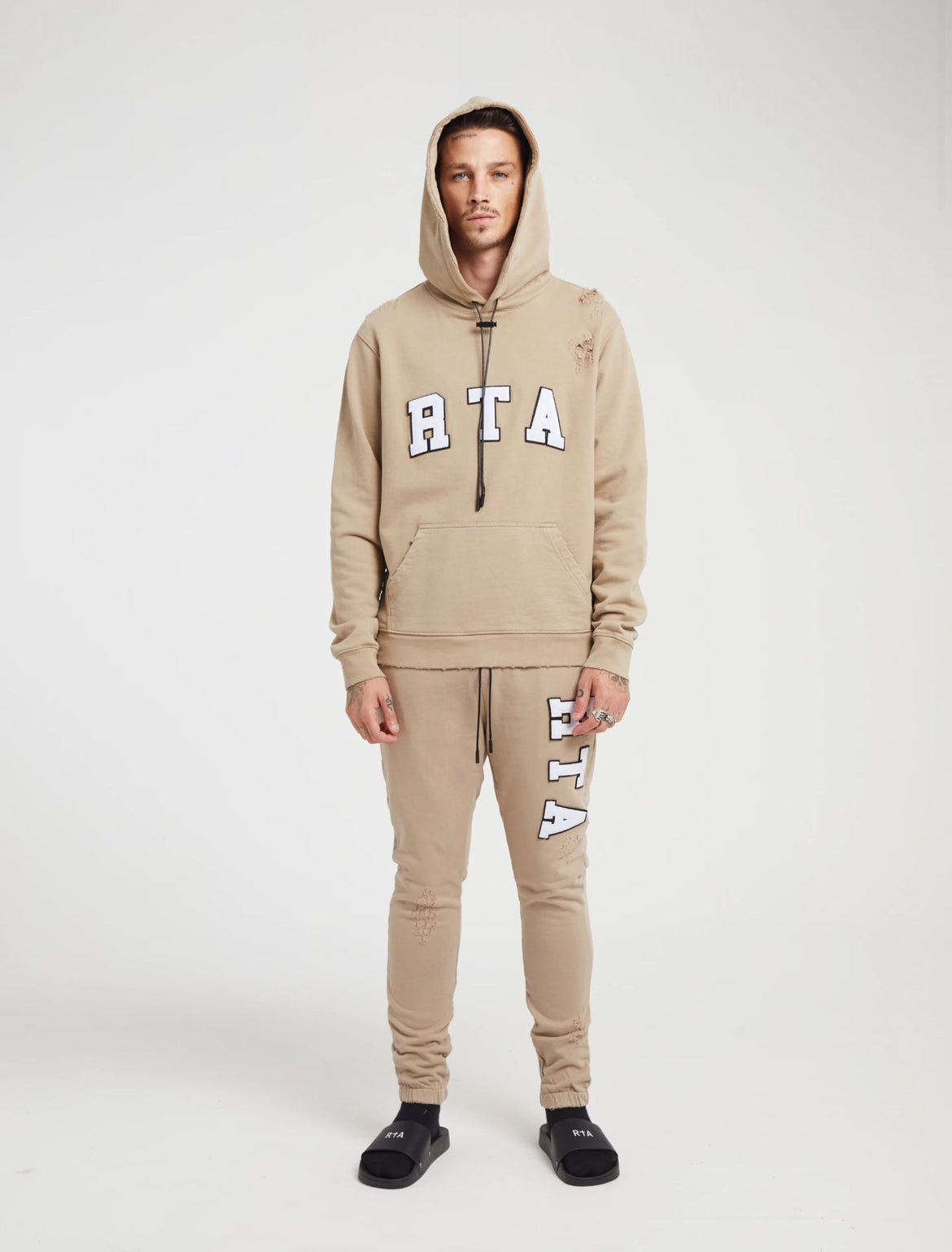 RTA-MARKUS HOODIE | NUDE COLLEGIATE