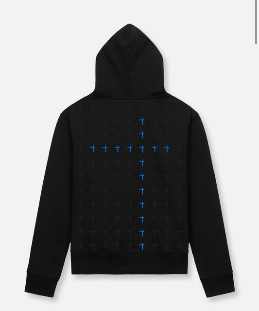 RTA-MARKUS HOODIE | BLACK BLUE LONG CROSS