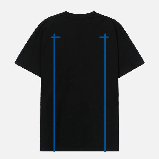 RTA-LIAM TEE | BLACK BLUE DOUBLE CROSS