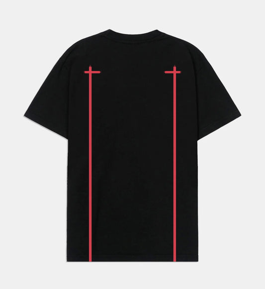 RTA-LIAM TEE | BLACK RED DOUBLE CROSS