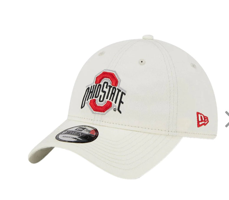 NEW ERA CAP -Ohio State Buckeyes Primary Logo Core Classic Chrome White Adjustable Hat - 60235122