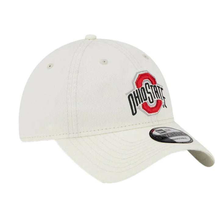 NEW ERA CAP -Ohio State Buckeyes Primary Logo Core Classic Chrome White Adjustable Hat - 60235122