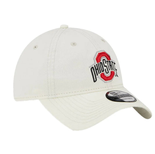 NEW ERA CAP -Ohio State Buckeyes Primary Logo Core Classic Chrome White Adjustable Hat - 60235122
