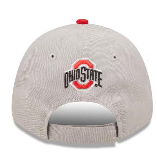 NEW ERA CAP-Ohio State Buckeyes Primary Logo Core Classic Chrome White Adjustable Hat -60265427