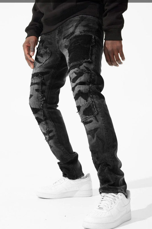 SEAN - RECONSTRUCTED DENIM (BLACK SHADOW) -JS1166
