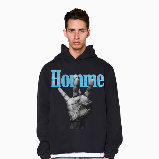 Men's Twisted Fingers Pull Over Hoodie-HFAW202177-2