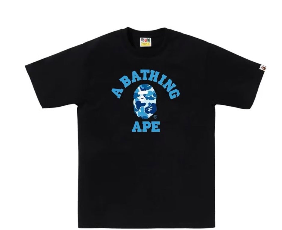 Bape Abc Camo College Tee Black / Blue (SS21)