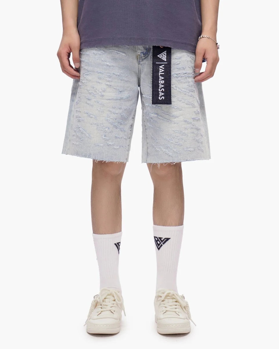 VALABASAS SCRAPE SHORTS LIGHT BLUE WASH