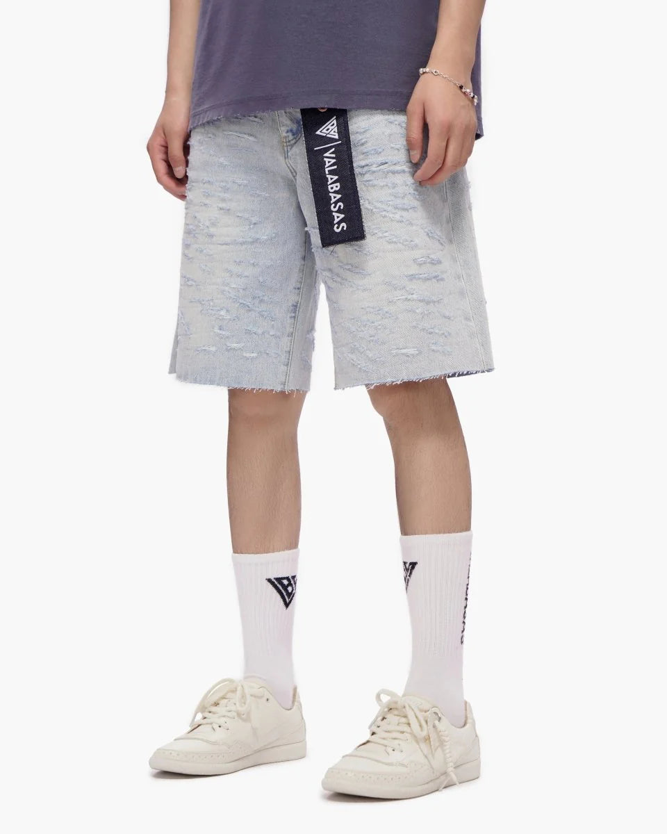 VALABASAS SCRAPE SHORTS LIGHT BLUE WASH