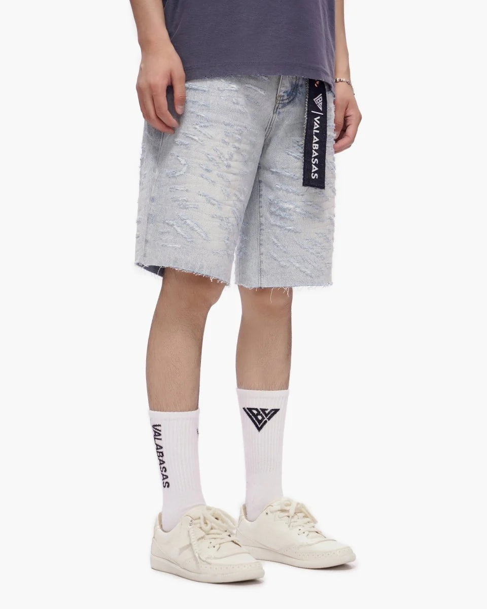 VALABASAS SCRAPE SHORTS LIGHT BLUE WASH