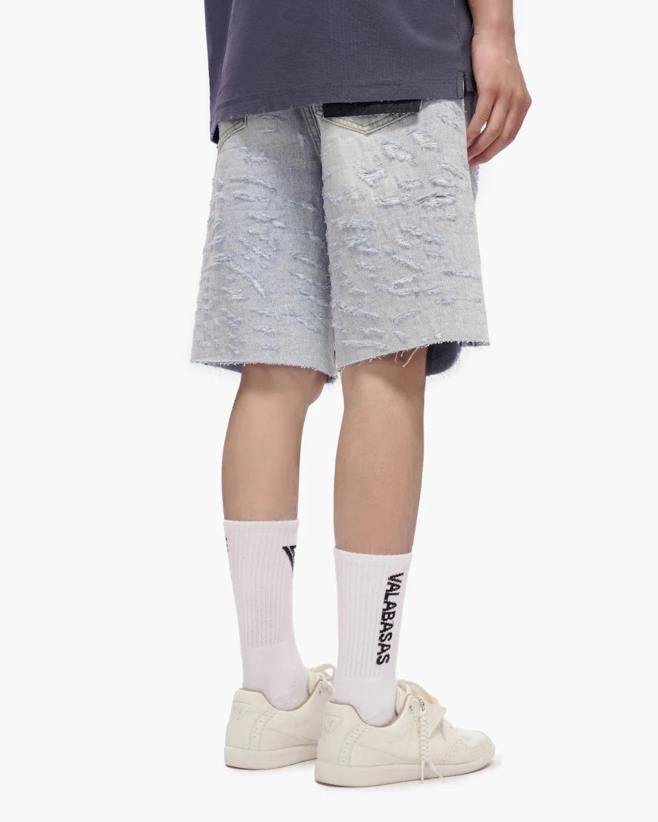 VALABASAS SCRAPE SHORTS LIGHT BLUE WASH