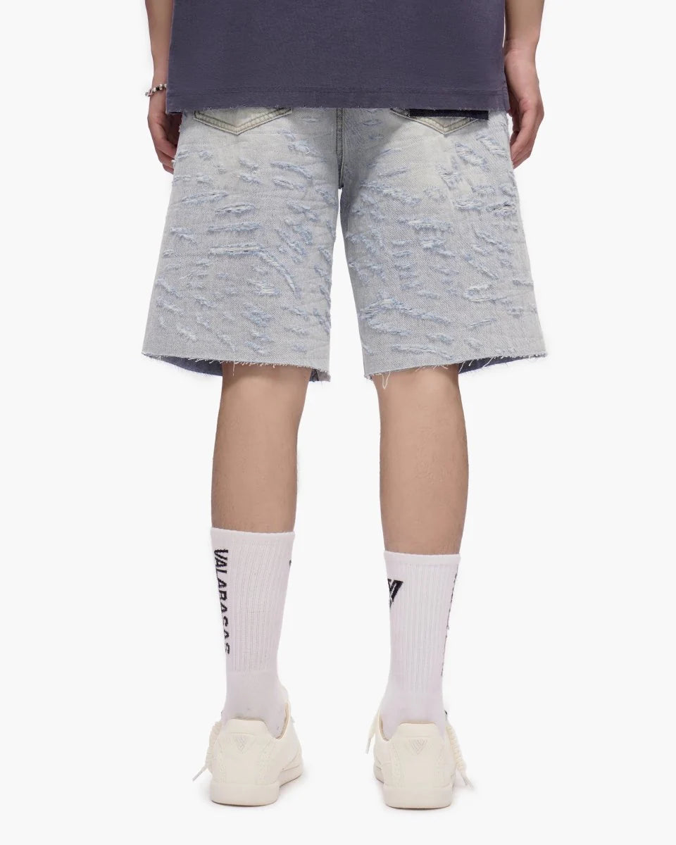 VALABASAS SCRAPE SHORTS LIGHT BLUE WASH