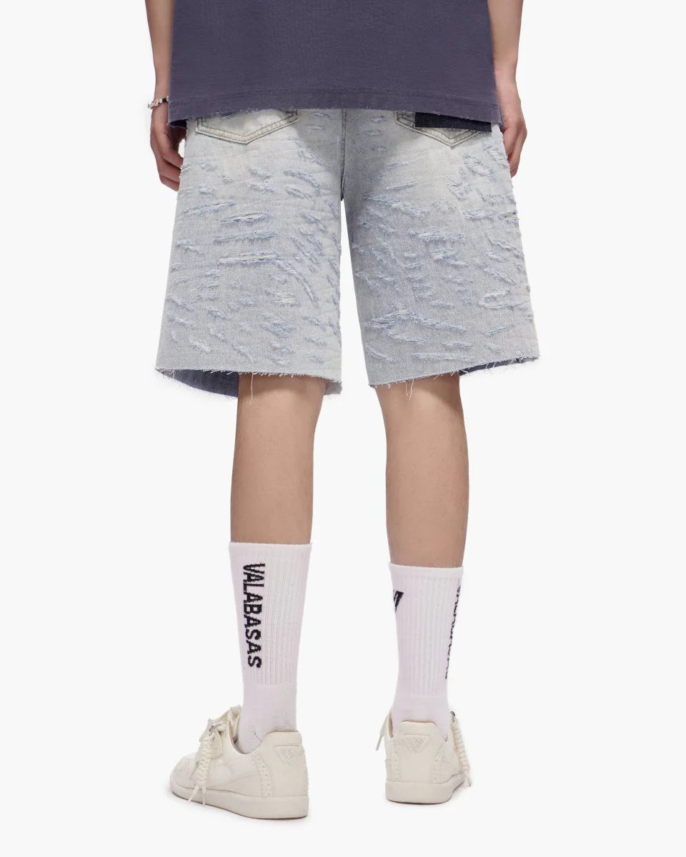 VALABASAS SCRAPE SHORTS LIGHT BLUE WASH