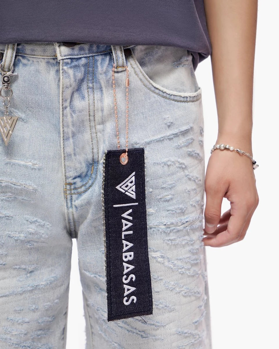 VALABASAS SCRAPE SHORTS LIGHT BLUE WASH