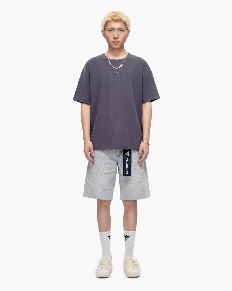 VALABASAS SCRAPE SHORTS LIGHT BLUE WASH