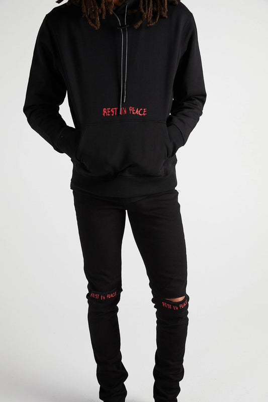 RTA-DION HOODIE | BLACK RED RIP CROSS-MH24K628