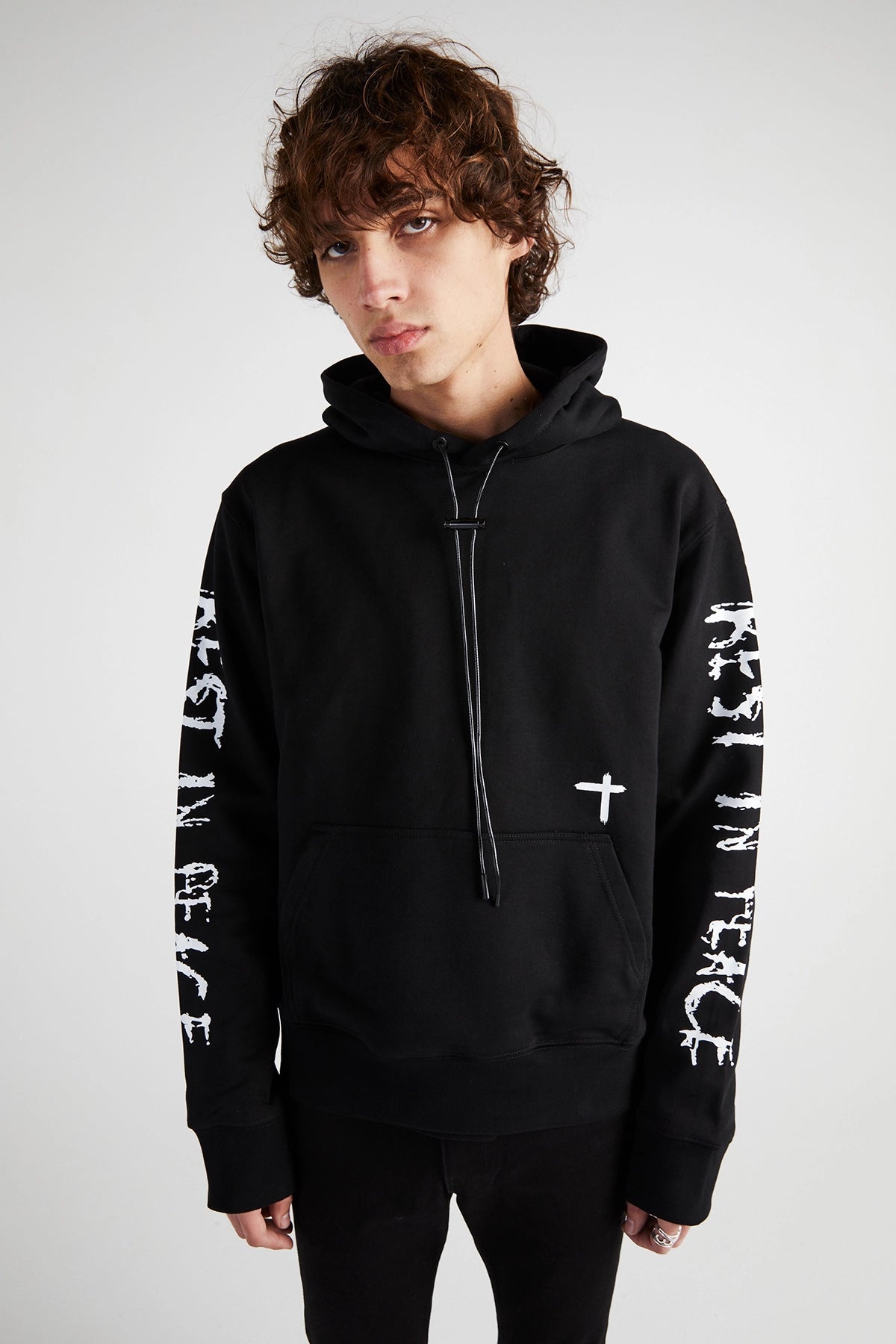 RTA-DION HOODIE | BLACK REST IN PEACE-MH24K628