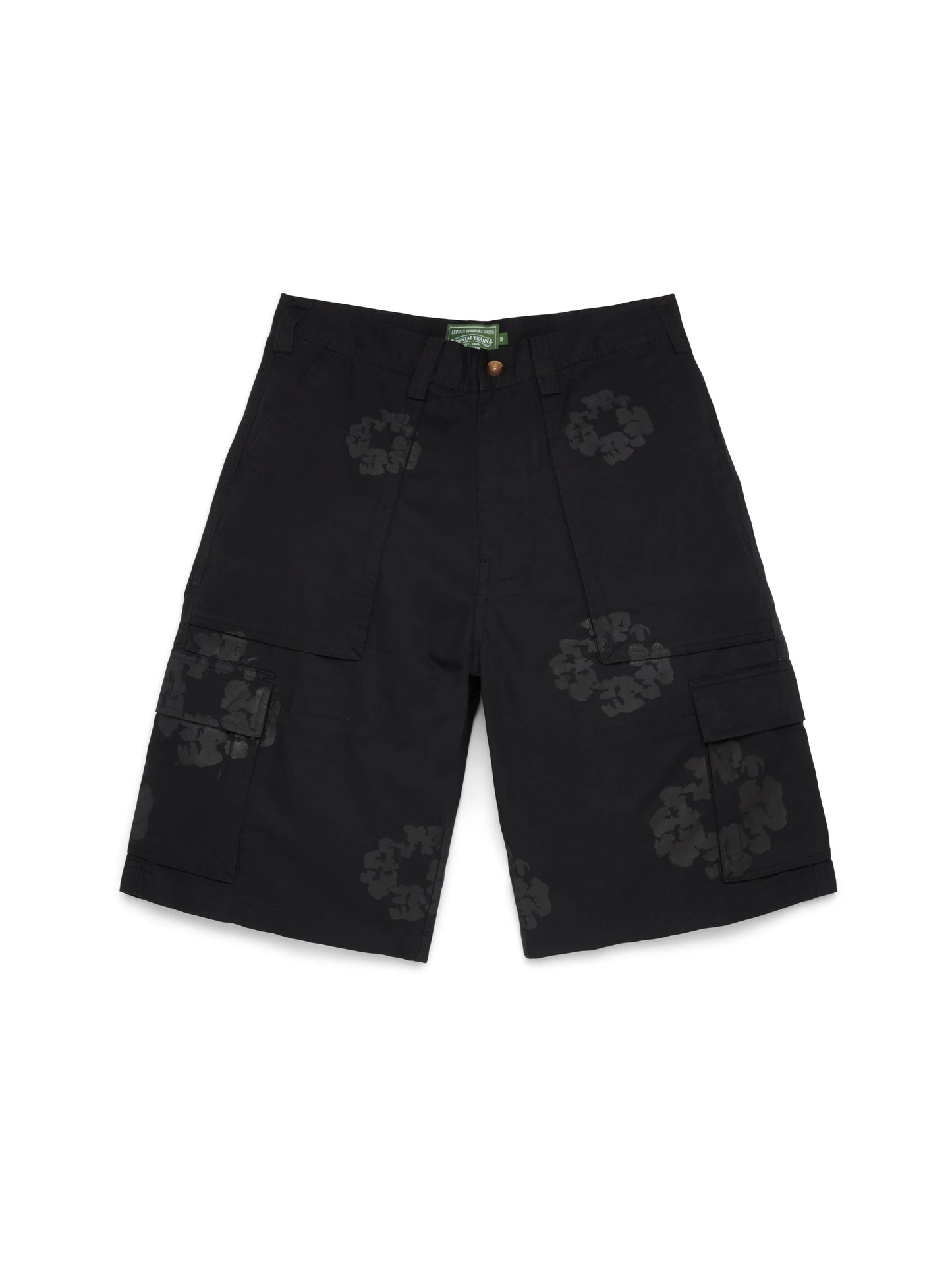DENIM TEARS MONO WREATH CARGO SHORT BLACK